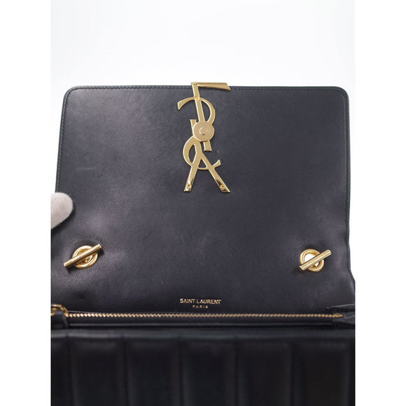 Saint Laurent Paris Viki Chain Shoulder Bag Black - Picture 6 of 8